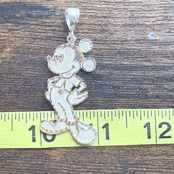 VTG Sterling Silver 925 Textured Mickey Mouse Pendant Size 2.25" Length - Picture 8 of 9